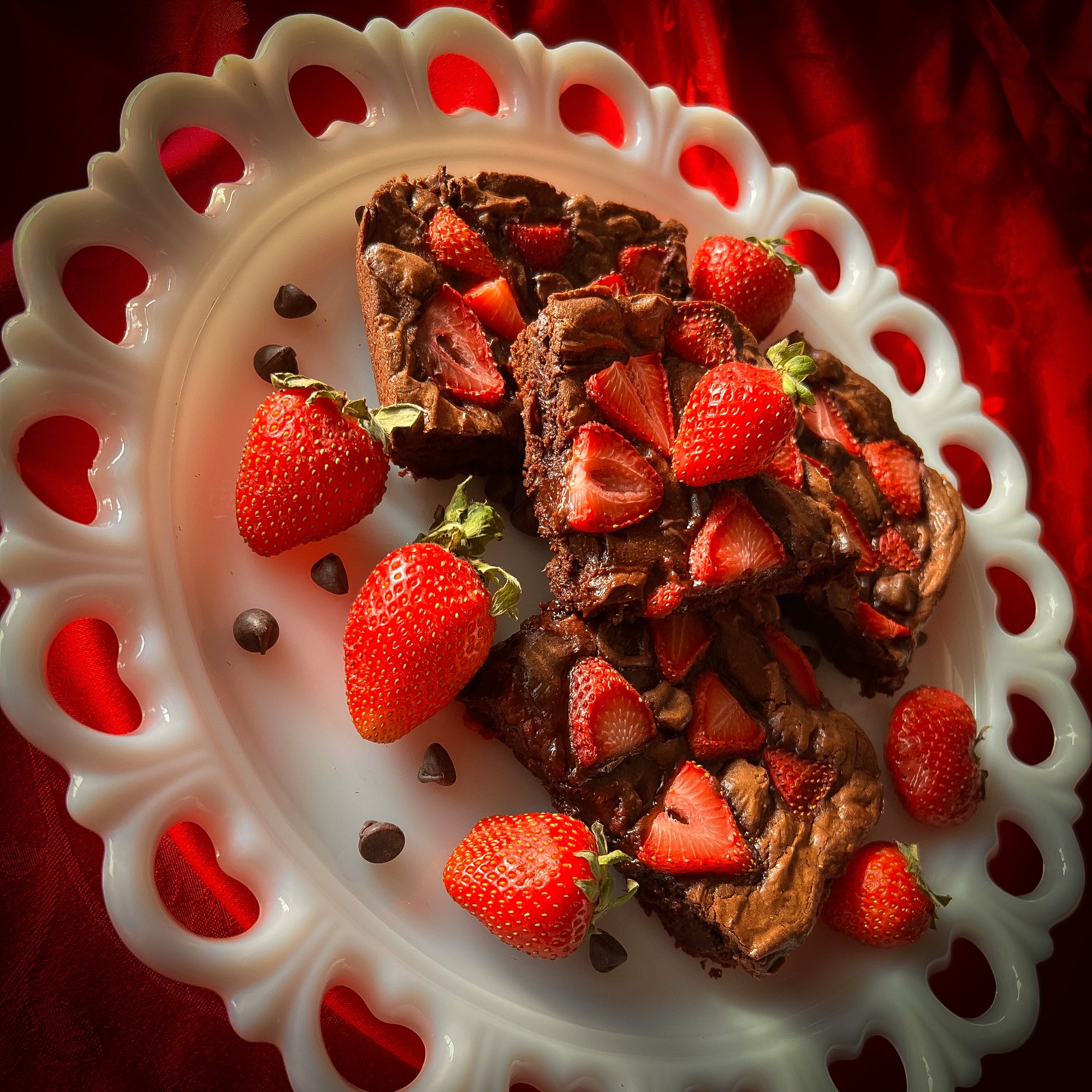 Chocolate Covered Strawberry Brownies – (Seasonal availability.)